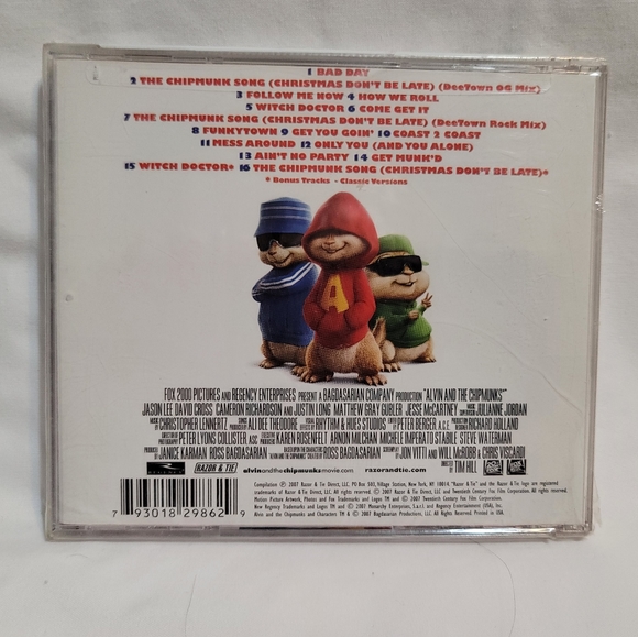NEW sealed 2007 Alvin and the Chipmunks original motion picture soundtrack CD - Picture 2 of 4
